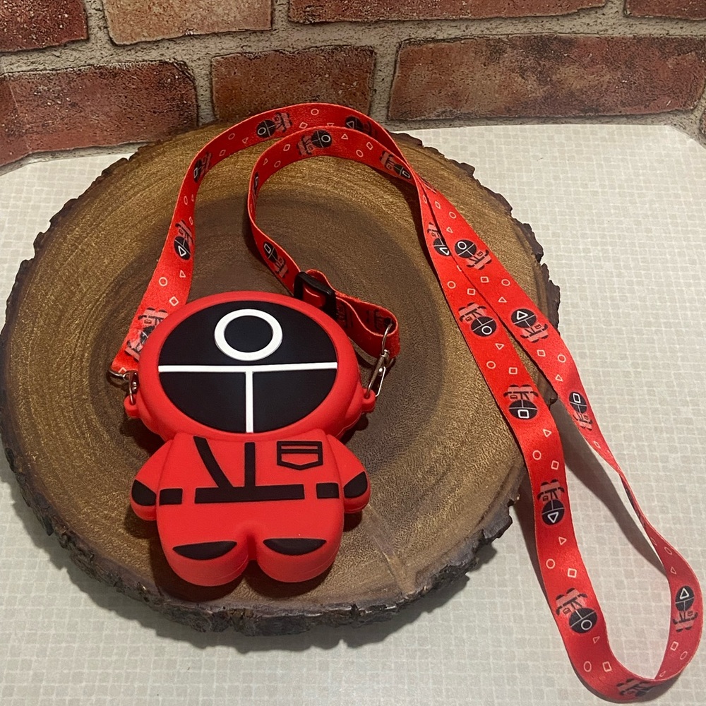 Squid Game Pop It Purse Red & Black Fidget